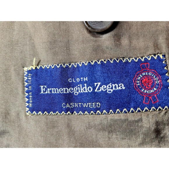 Bespoke Luca diMarco Tweed Olive Green Cashmere Blazer Cloth Ermengildo Zenga 46 - Picture 12 of 14